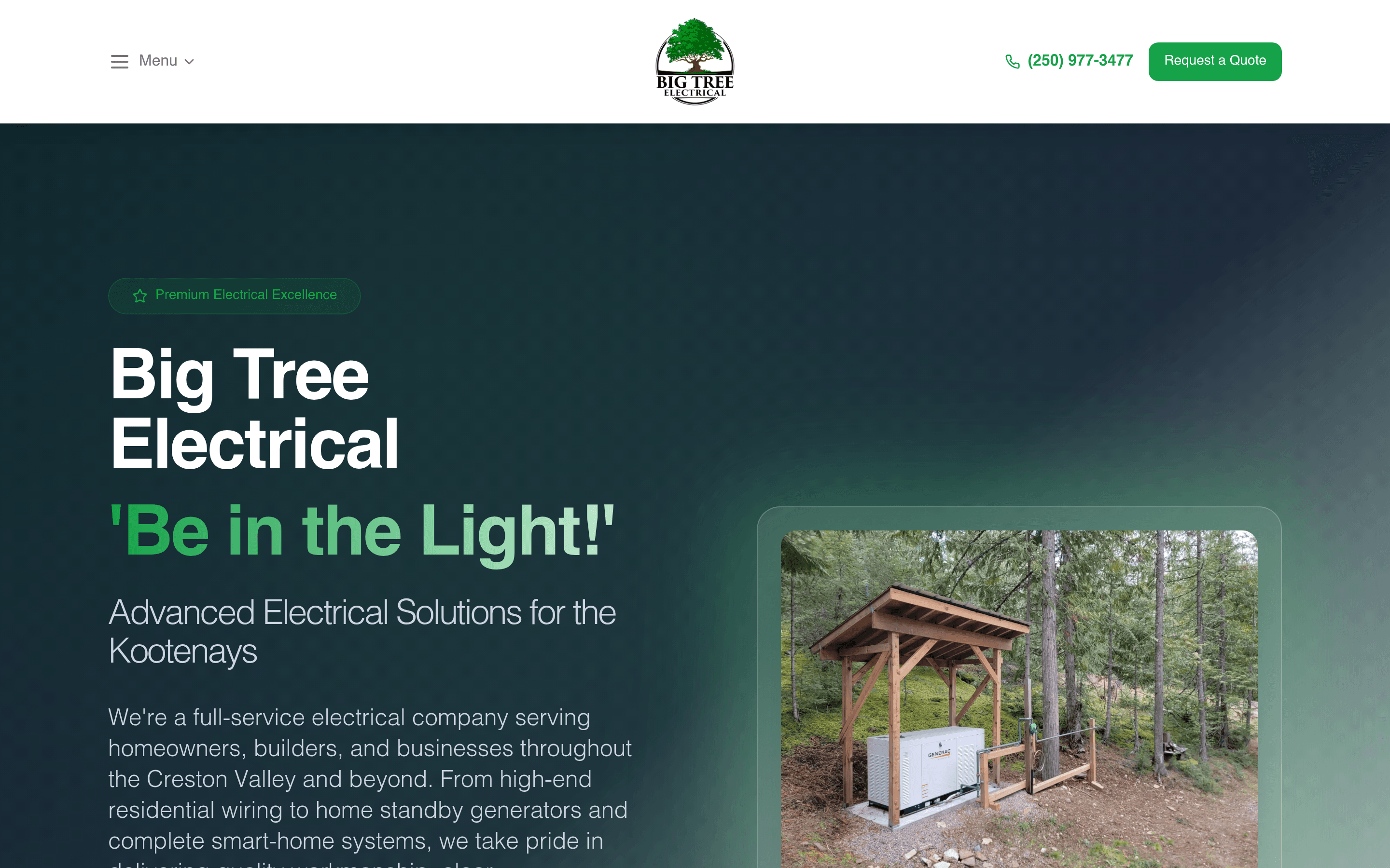 Big Tree Electric website