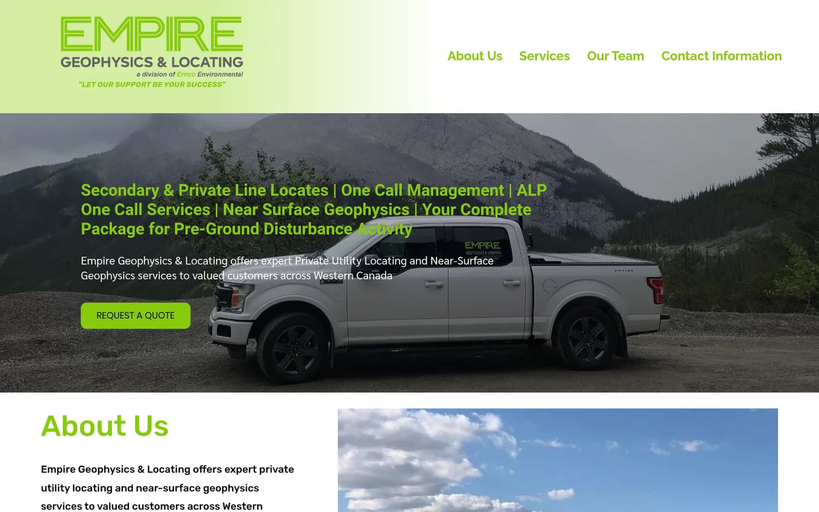 Empire Geophysics & Locating website