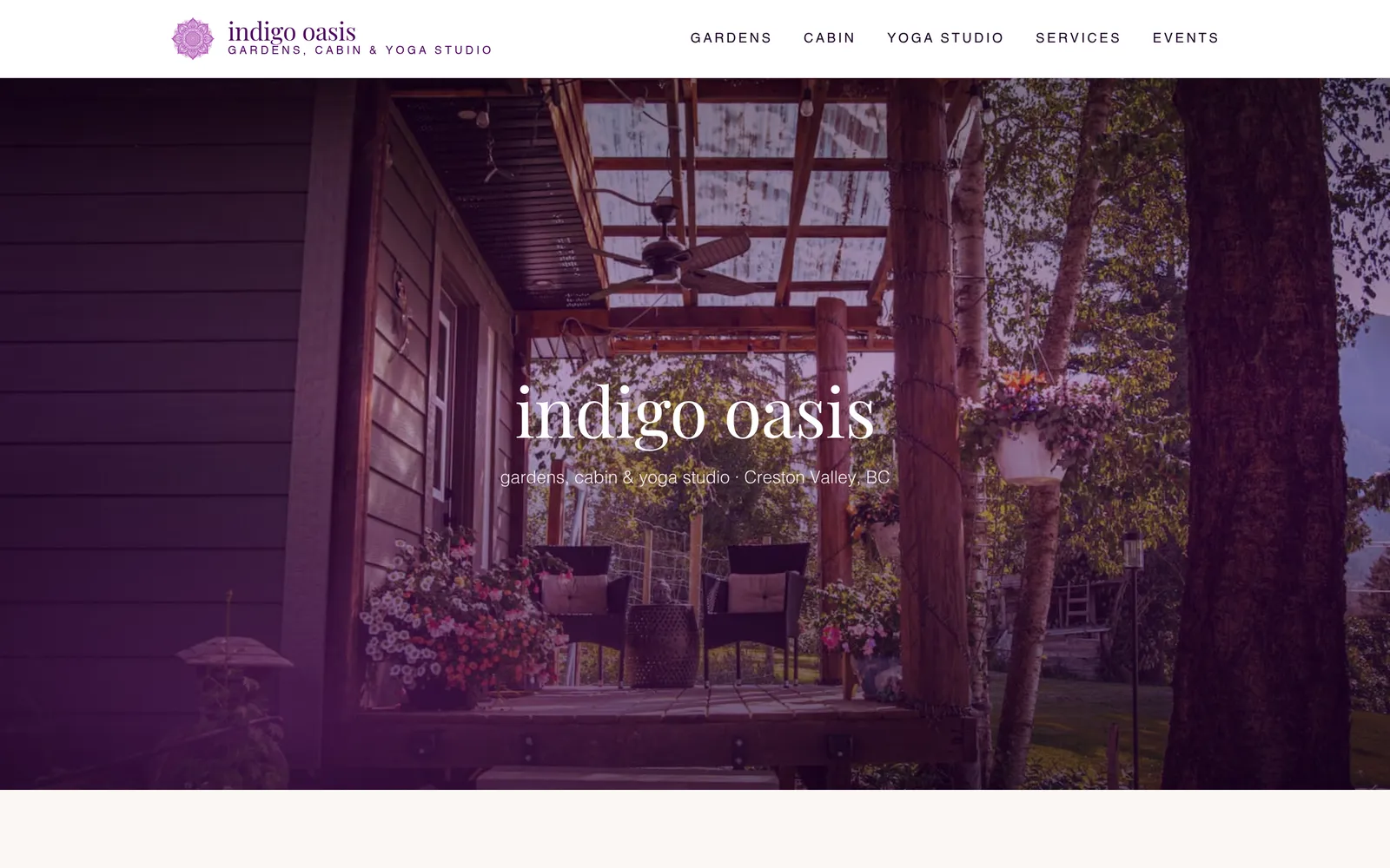 Indigo Oasis website