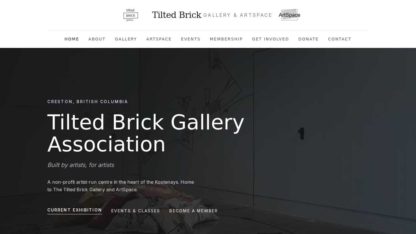 Tilted Brick Gallery website